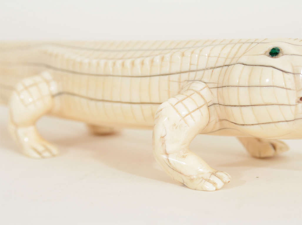 Carved Ivory Alligator, Late 19th Century 4