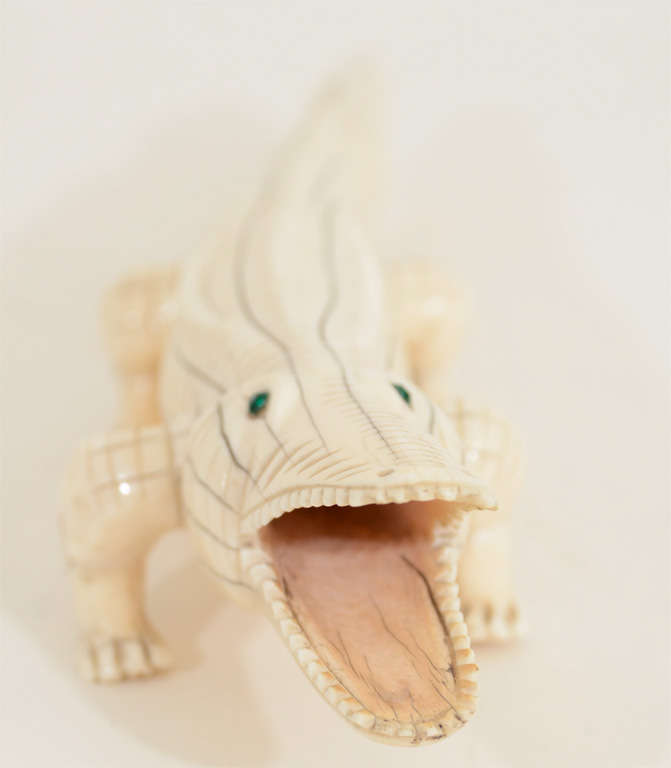 Carved Ivory Alligator, Late 19th Century 5