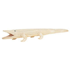 Carved Ivory Alligator, Late 19th Century