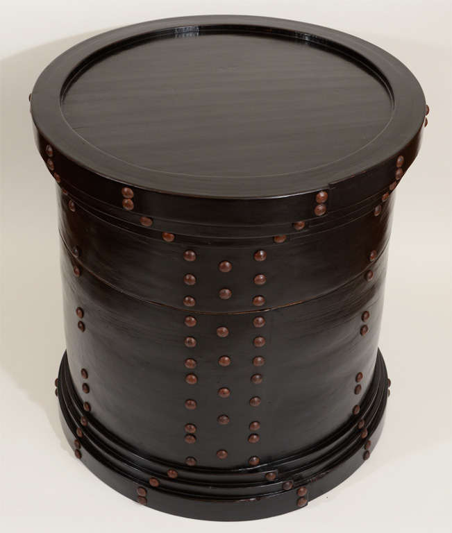 Pair Black Lacquered Chinese Grain Bins / End Tables, 20th C. In Excellent Condition In New York, NY