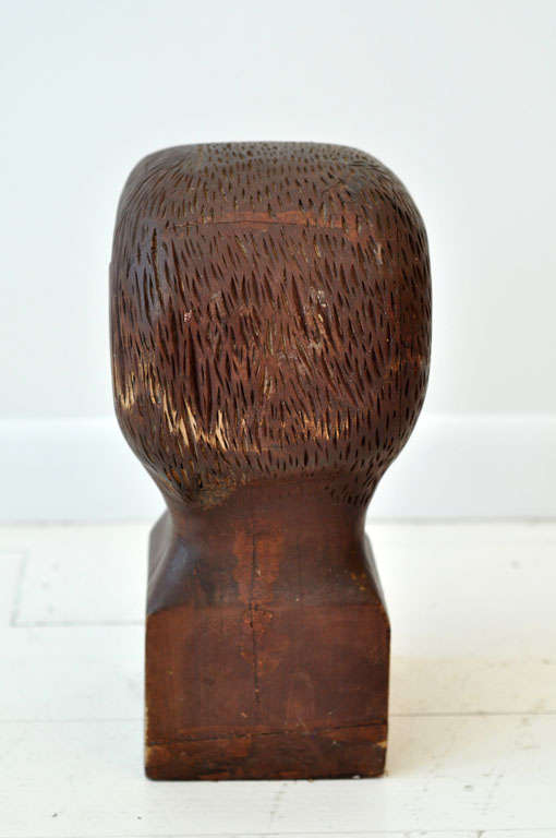 Hand Carved Wooden Head Figure 2