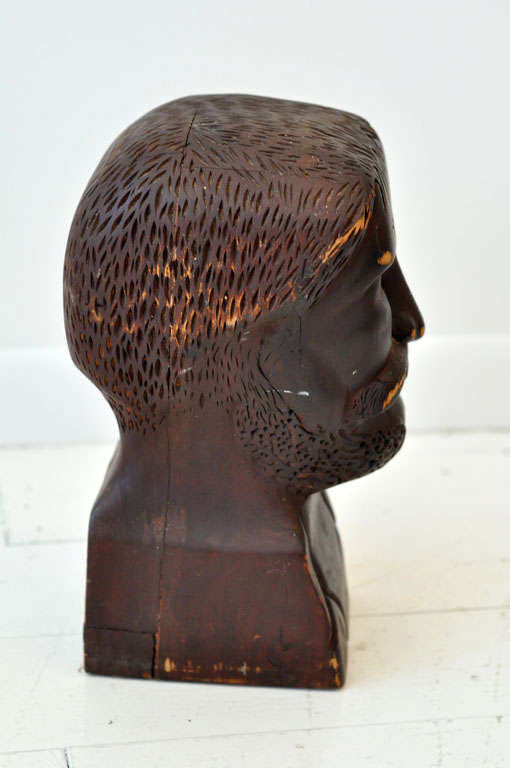 Hand Carved Wooden Head Figure 3