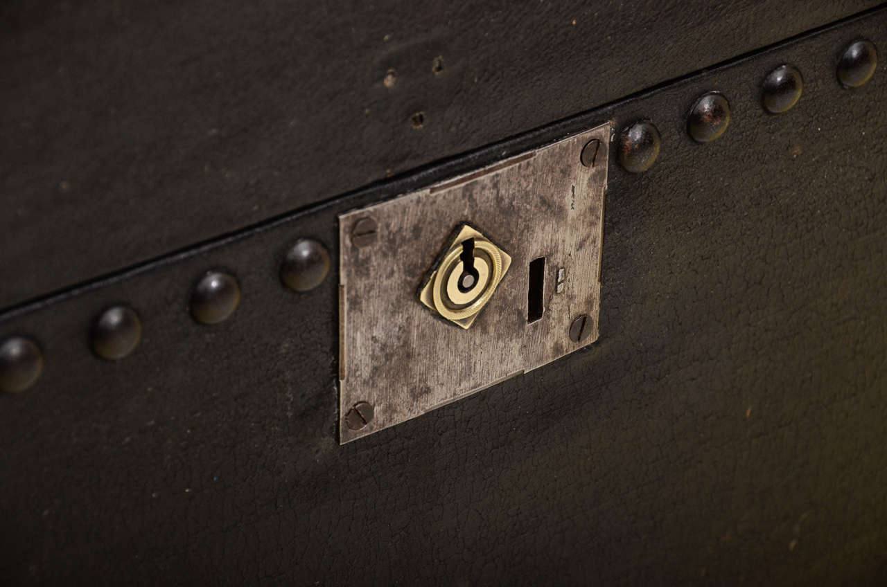 Victorian English Dome Top Trunk With Nailhead Initials