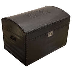 English Dome Top Trunk With Nailhead Initials