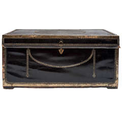 Regency Leather and Brass Camphor Trunk (with provenance)