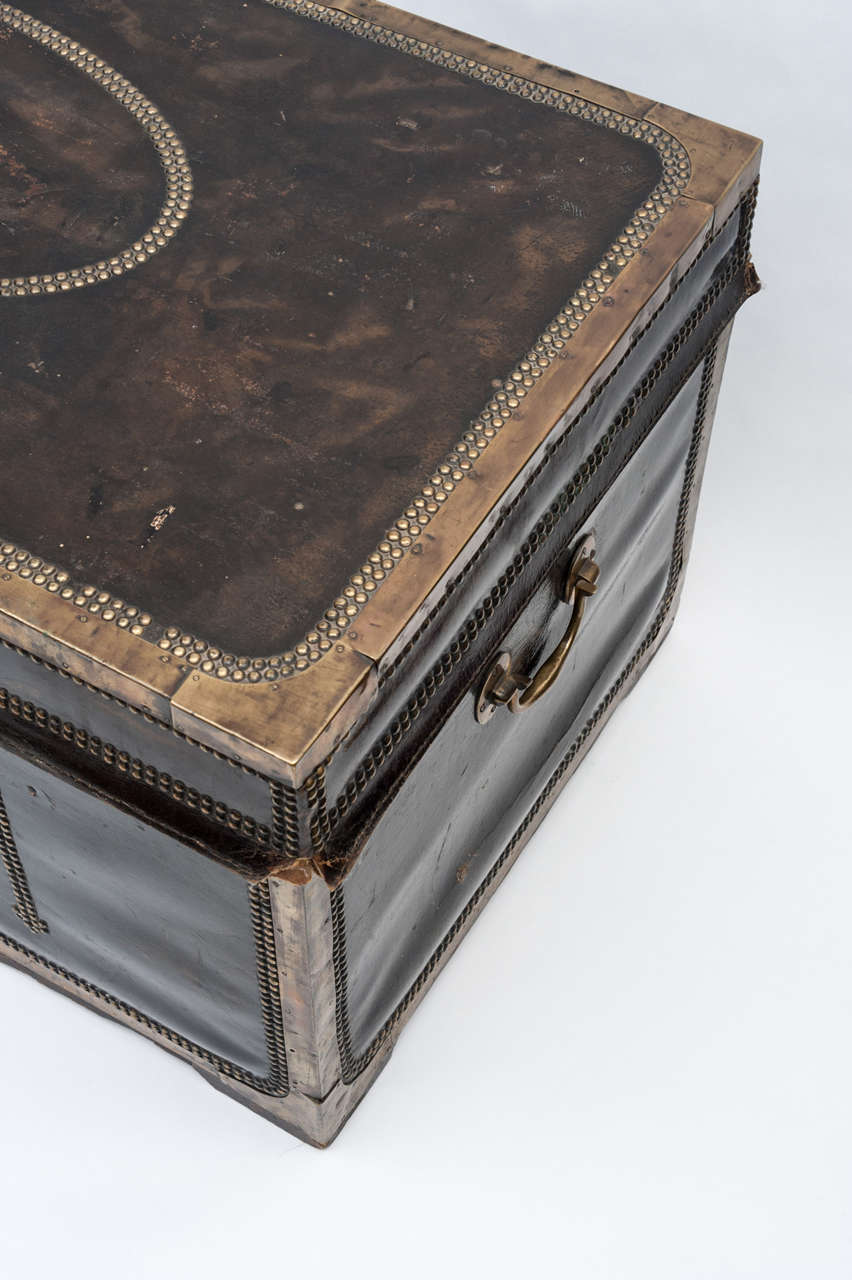 Regency Leather and Brass Camphor Trunk (with provenance) 1