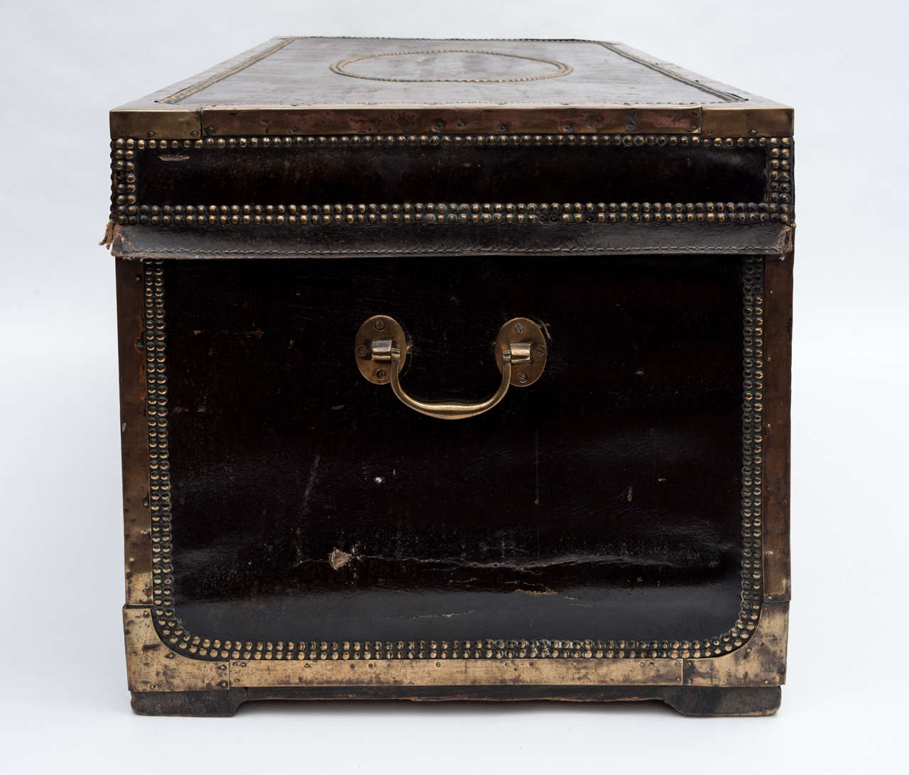 Regency Leather and Brass Camphor Trunk (with provenance) 2