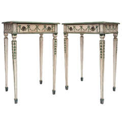 C19th Pair of Painted Pine Side Tables