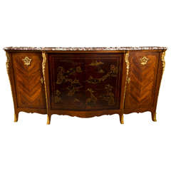 Vintage French Louis XV Style Mahogany Sideboard Stamped Jansen