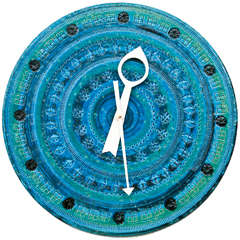 Blue "Meridian" Ceramic Clock by George Nelson