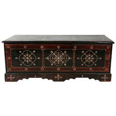 Indian Wood and Mother of Pearl Inlay Chest