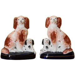 Antique Pair of Stafordshire Dogs