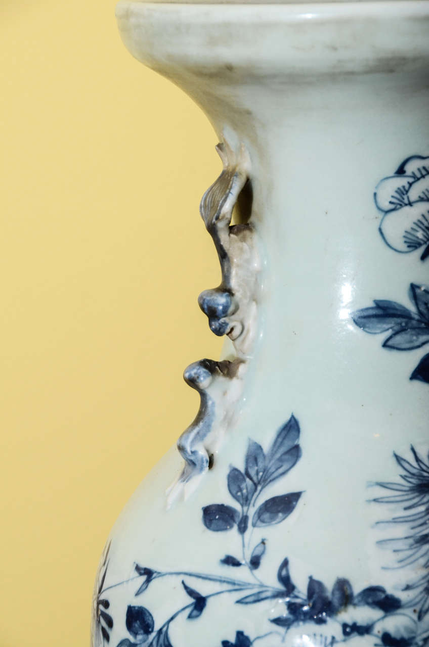 Chinese Blue and White Temple Vase