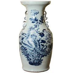 Blue and White Temple Vase