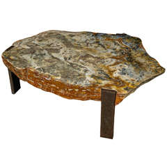 Oval Coffee Table With Adged Agathe Stone Top