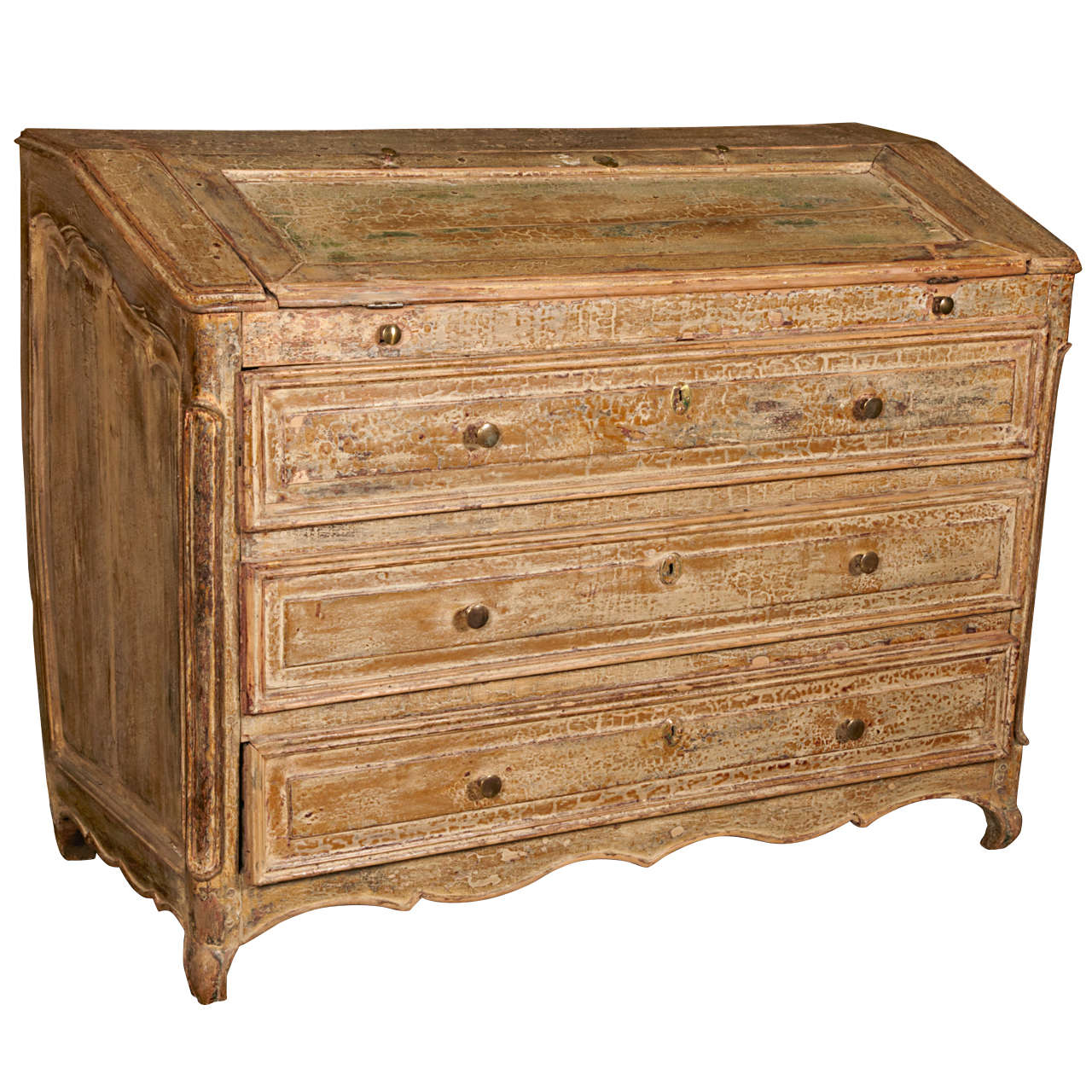 18th Century Chest of Drawers with Folding Desk Top