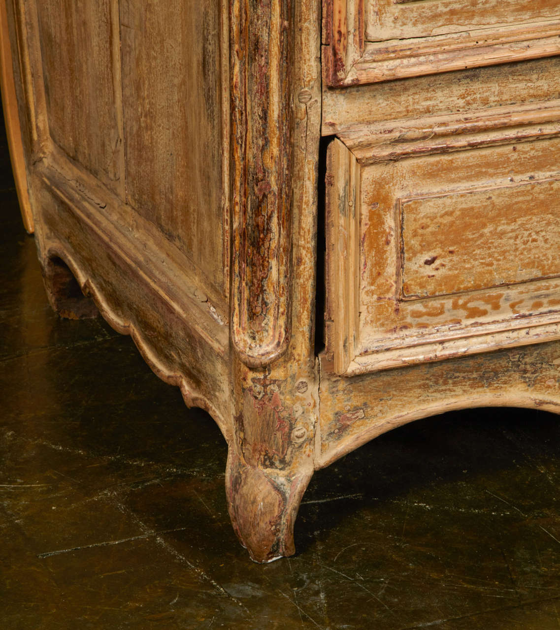 Carved 18th Century Chest of Drawers with Folding Desk Top