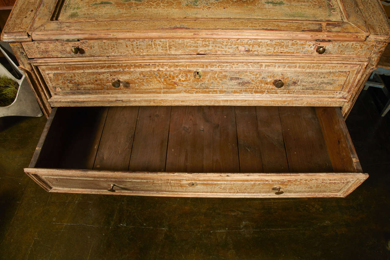 Wood 18th Century Chest of Drawers with Folding Desk Top