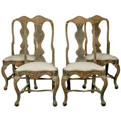 Set of Four 18th Century Rococo Style Chairs