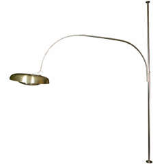 Large Pole Floorlamp In Brass By Pirro Cuniberti Ca.1970