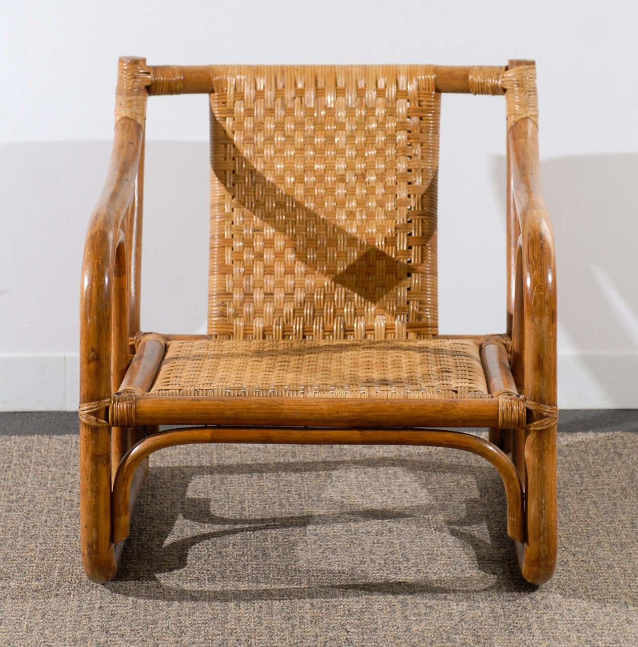 Mid-Century Modern Restored Pair of McGuire Style Rattan Lounge Chairs