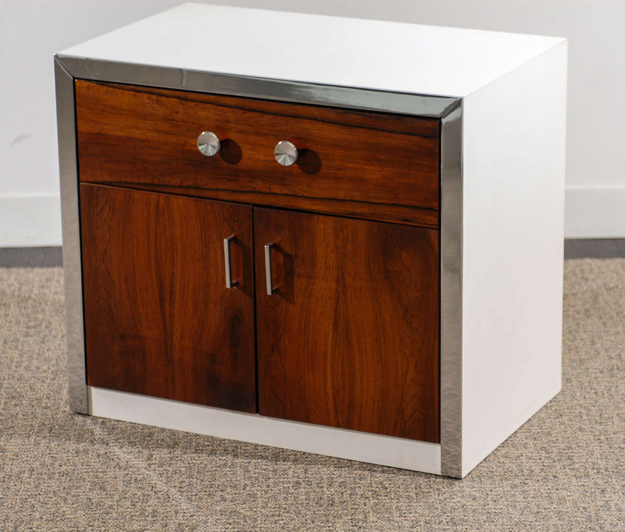 American Handsome Pair of Modern End Table/Night Stands by John Stuart