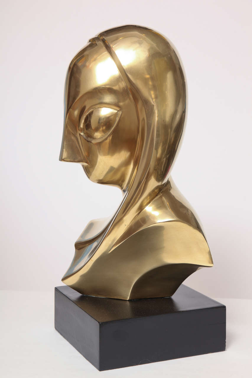 Sculpture, Brass, of a Woman's Head at 1stdibs