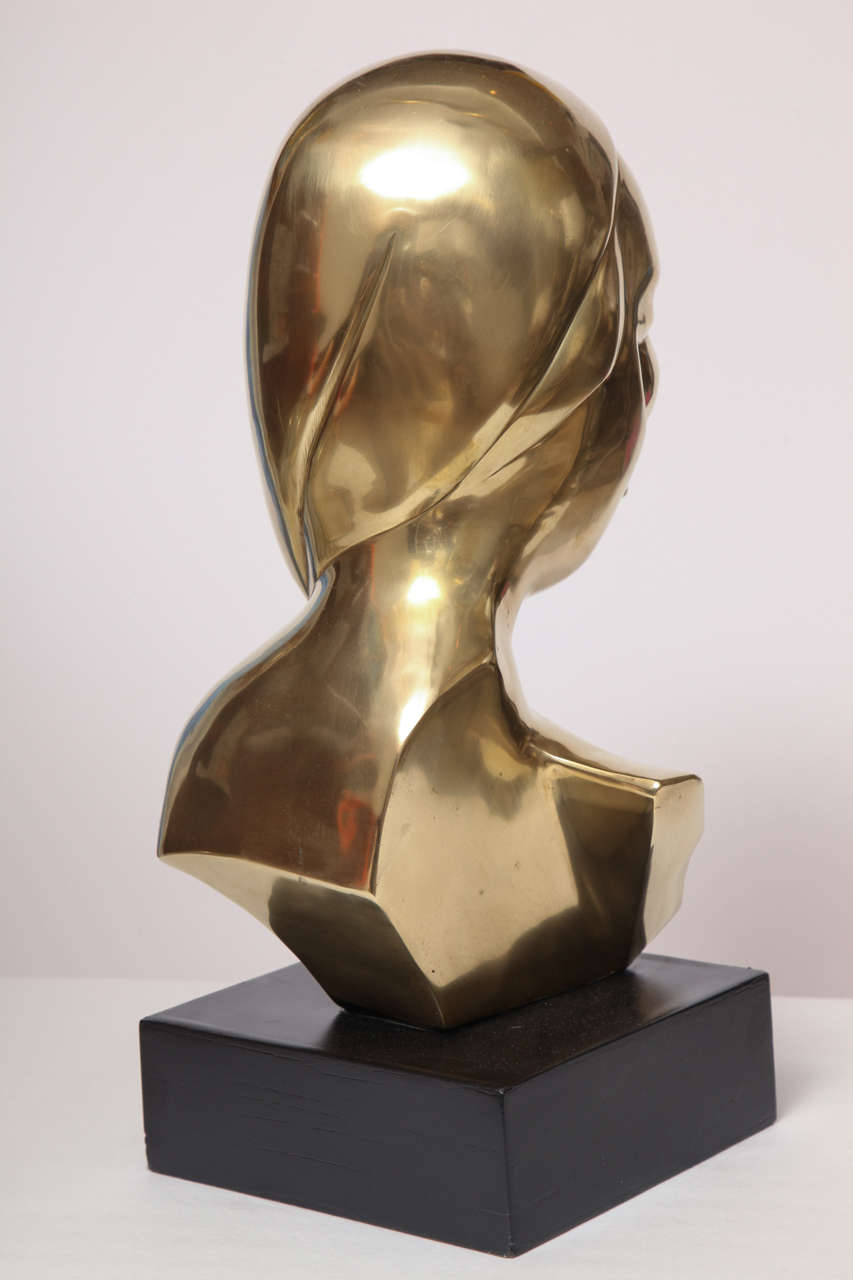 Sculpture, Brass, of a Woman's Head at 1stdibs