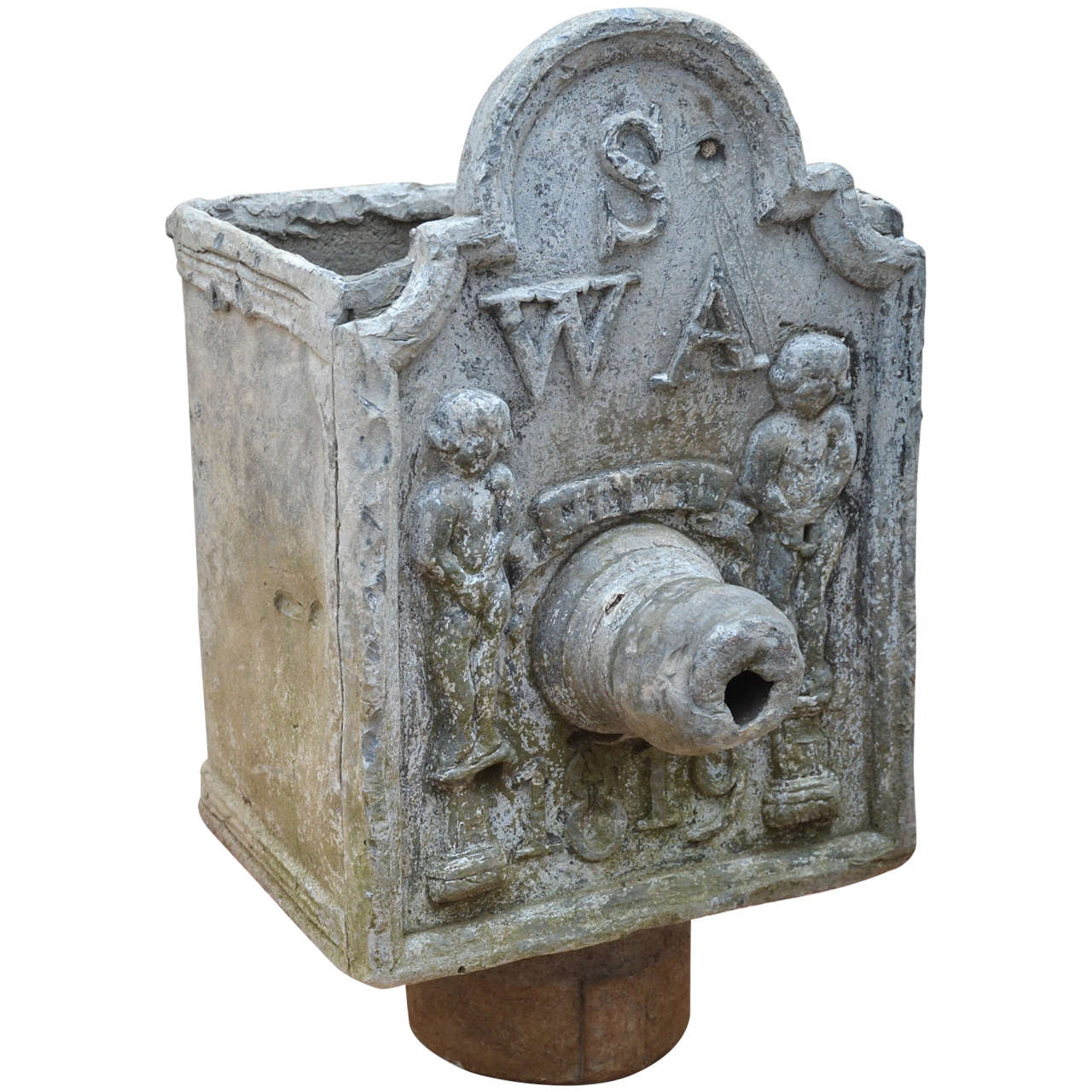 English Solid Lead Tudor Style Down Spout, Dated 1819 For Sale