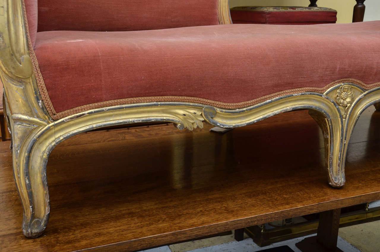 French Gilt Louis XV Style Chaise Longue 4