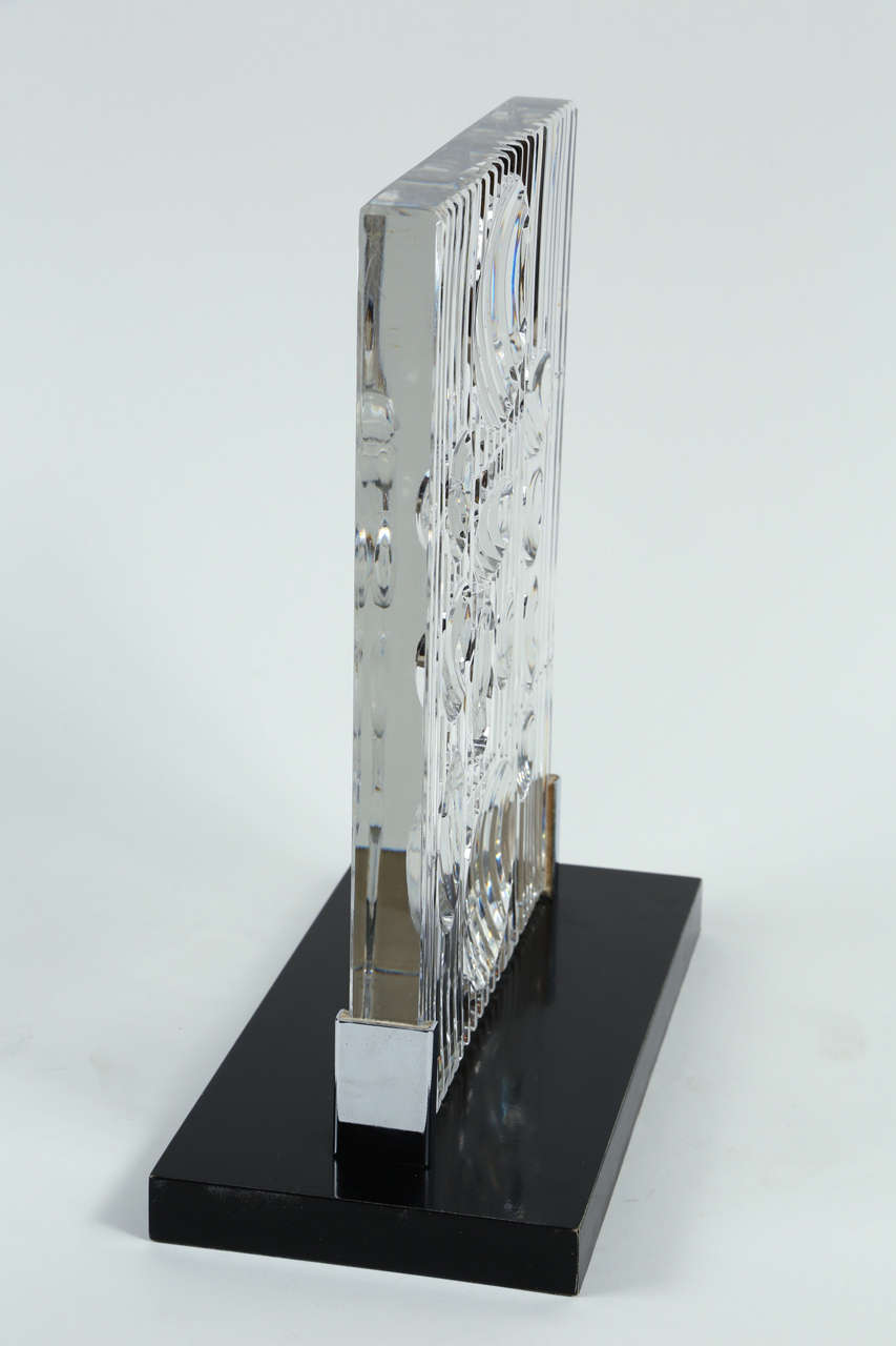 German Erebus Crystal Sculpture by Victor Vasarely for Rosenthal
