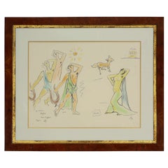 Custom Framed Orpheus Lithograph after Jean Cocteau