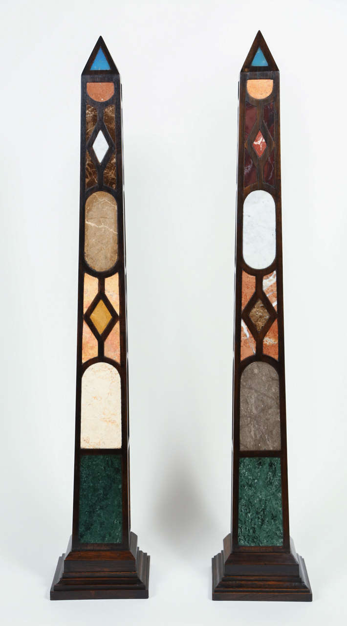 Pair of Monolithic Specimen Obelisks