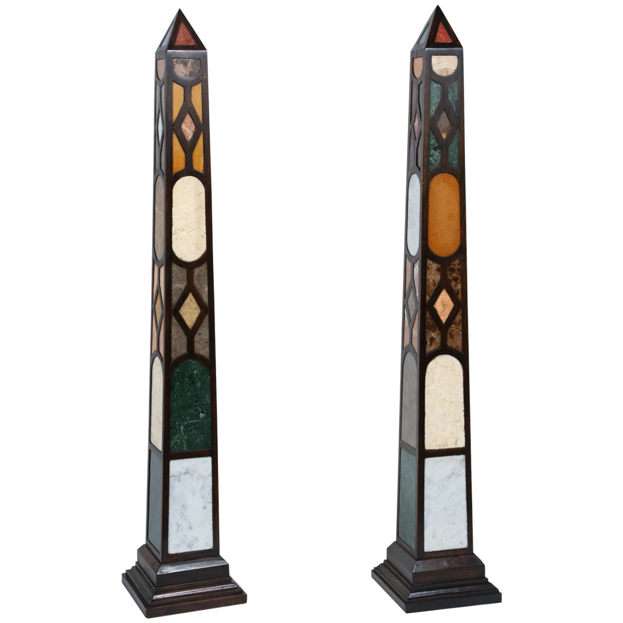Pair of Monolithic Specimen Obelisks