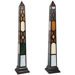 Pair of Monolithic Specimen Obelisks