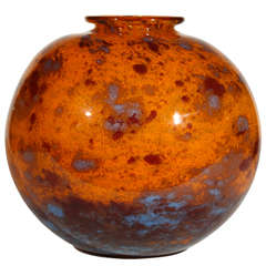 Large and Striking Art Glass Vase by Daum