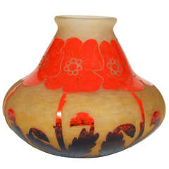 Art Deco Cameo Glass Vase, by Degué