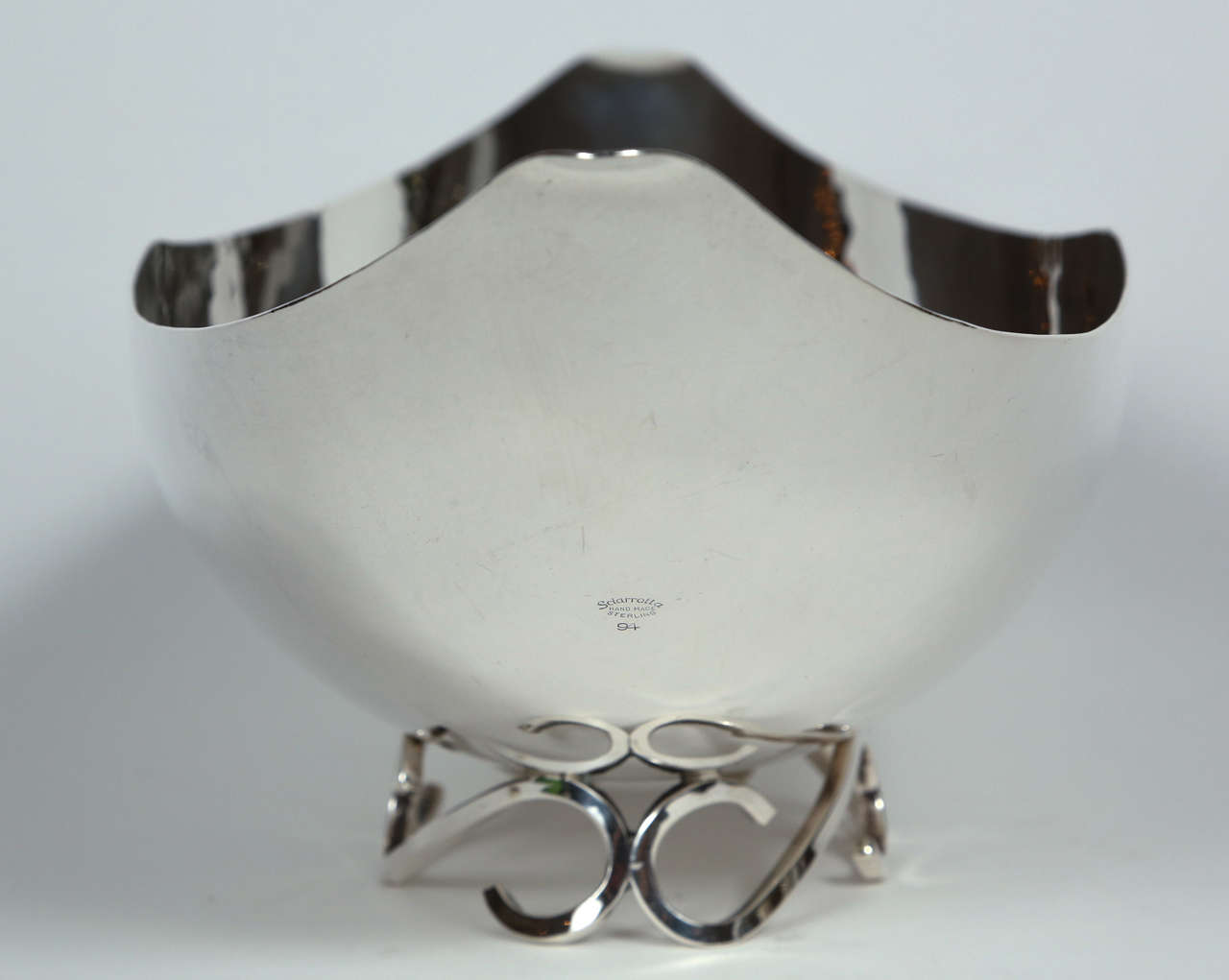 Handmade Sterling Silver Centerpiece Bowl and Candelabrum by Alfredo Sciarotta 4