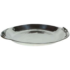 Hand-Chased Silver Plate Platter by Emilia Castillo