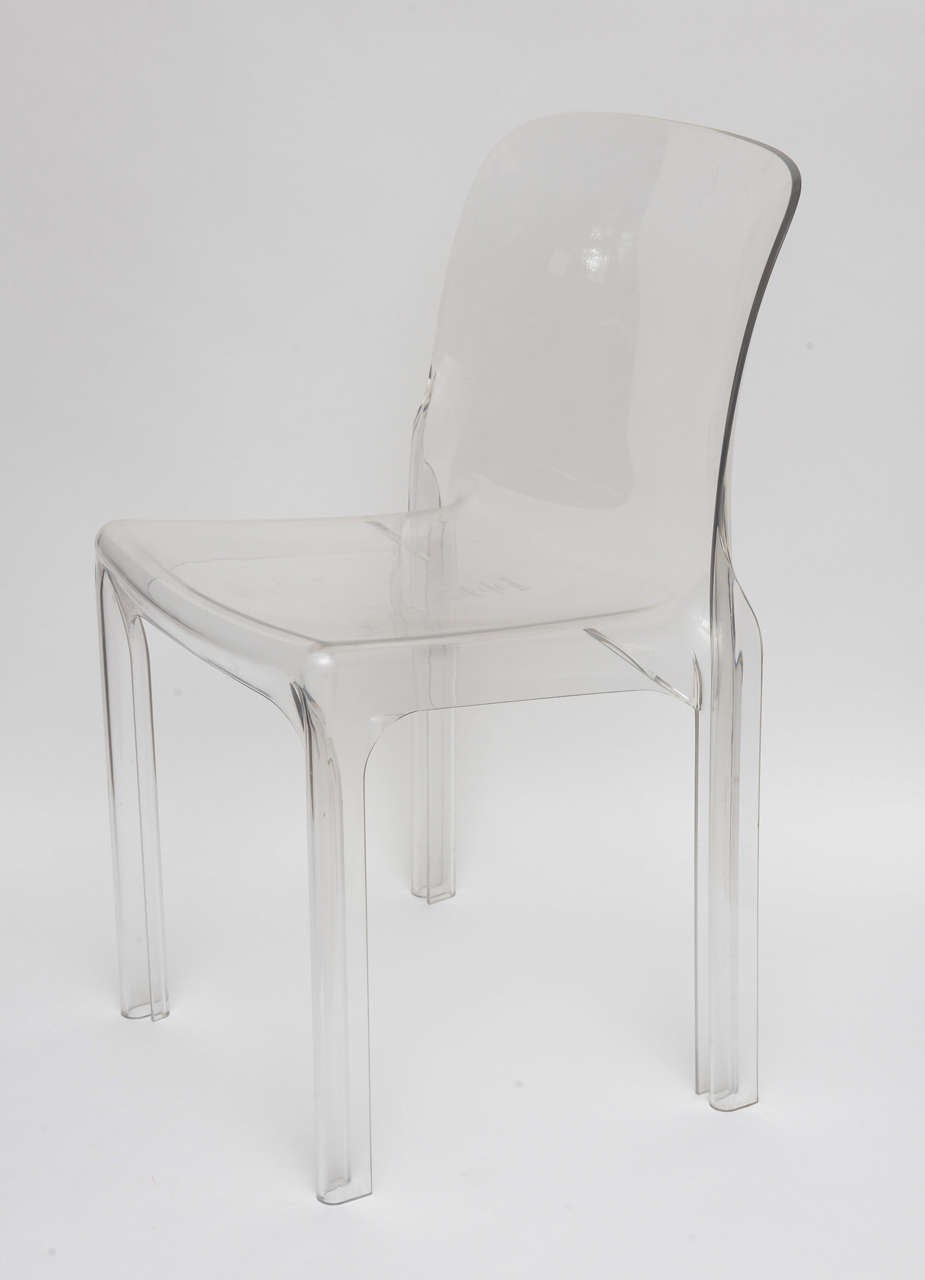 Italian Set of Four Selene Chairs by Vico Magistretti