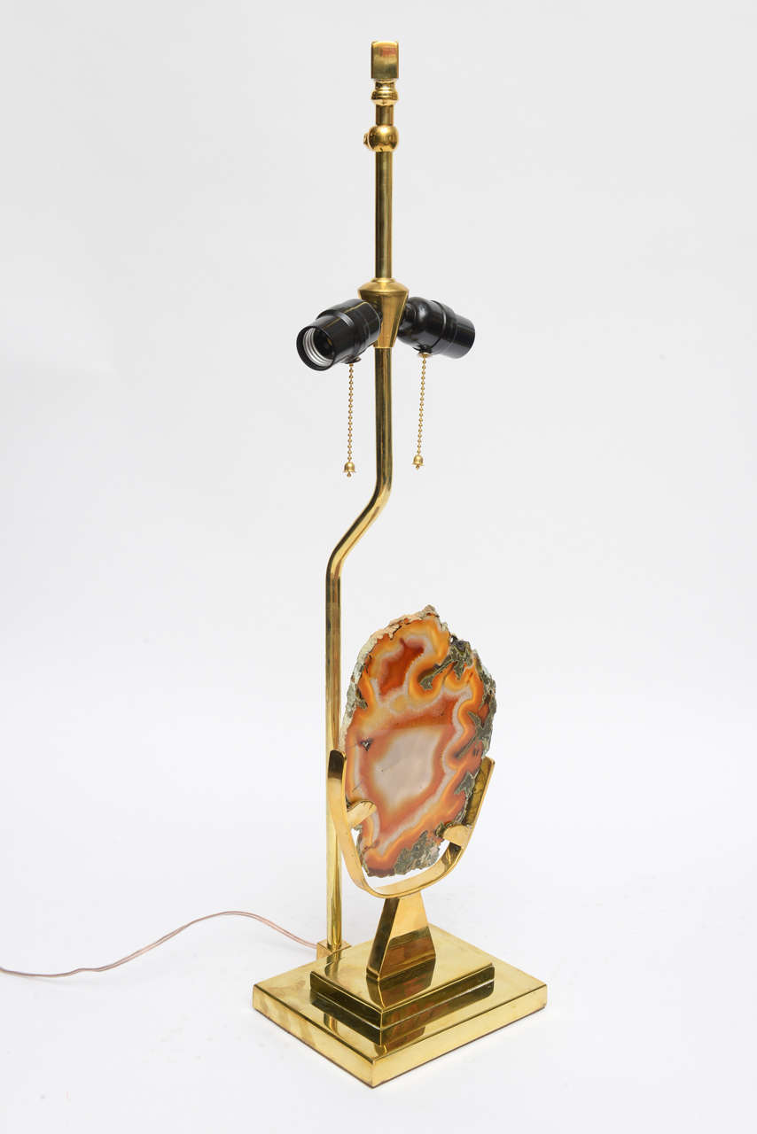 Belgian Original Willy Daro Agate Table Lamp