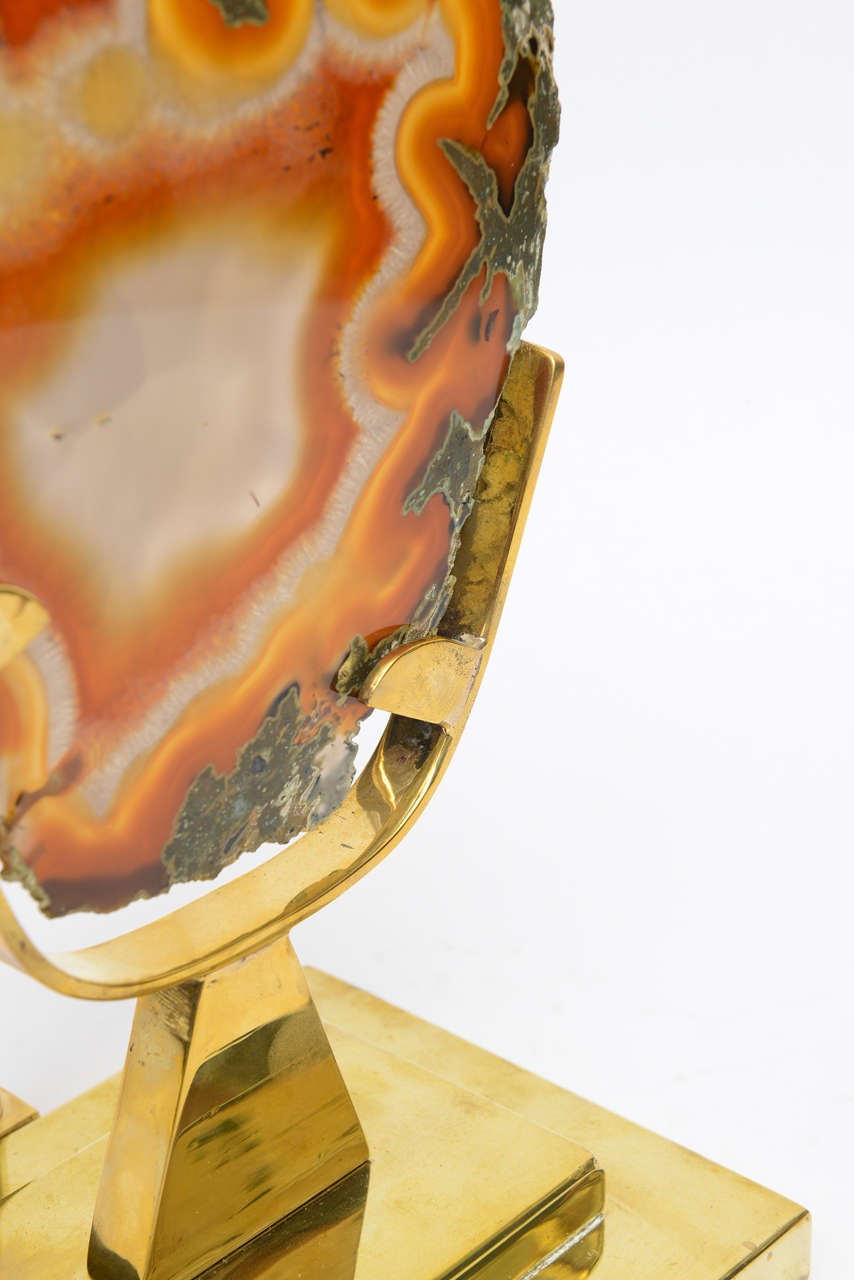 Late 20th Century Original Willy Daro Agate Table Lamp