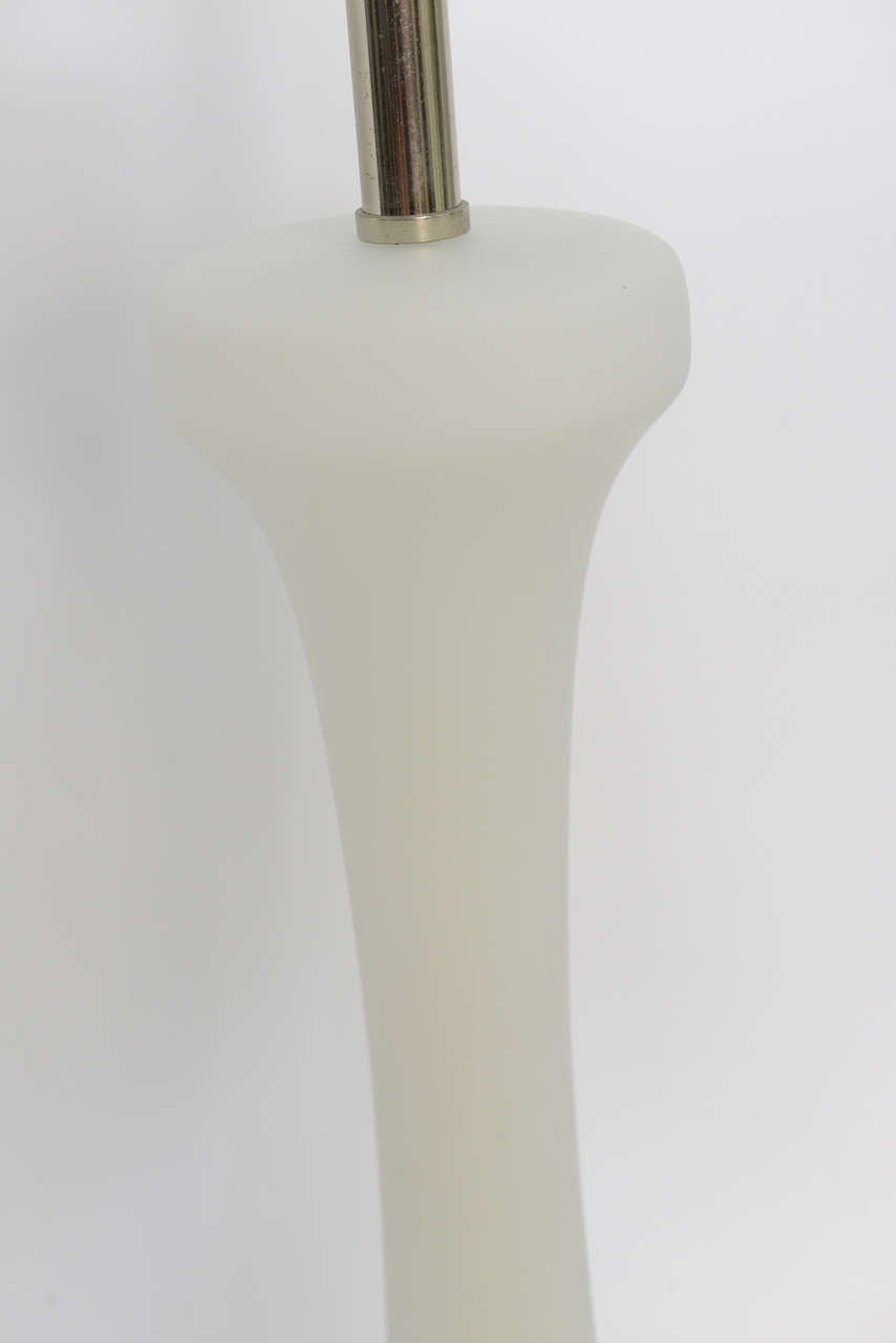 Mid-Century Modern 1960s, Modern Satin Glass Chrome Laurel Table Lamp