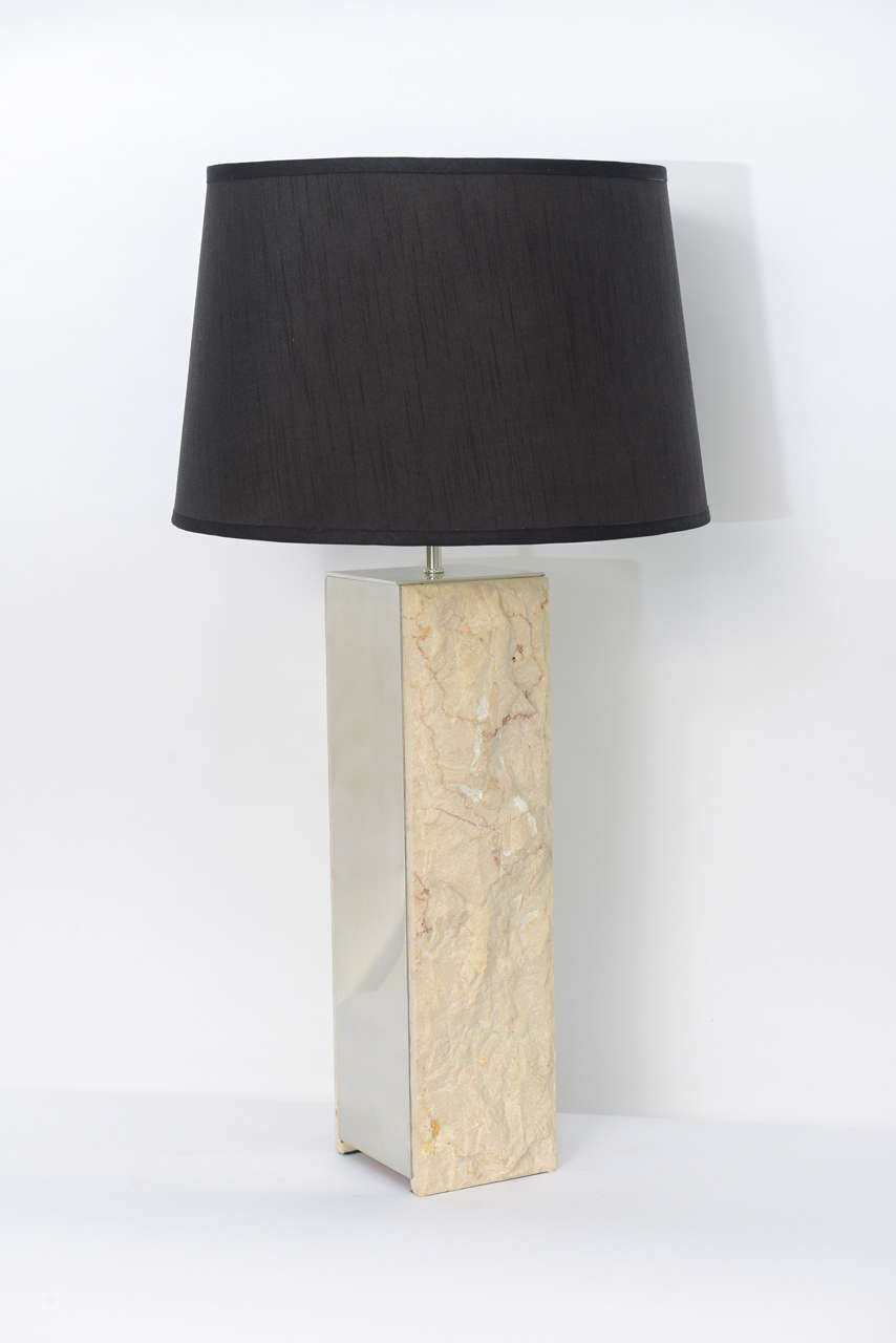 raw marble table lamp