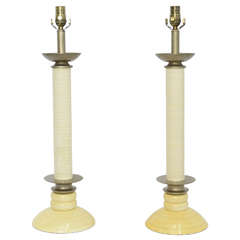 Modern Faux Tessellated Bone Columnar Table Lamps 8