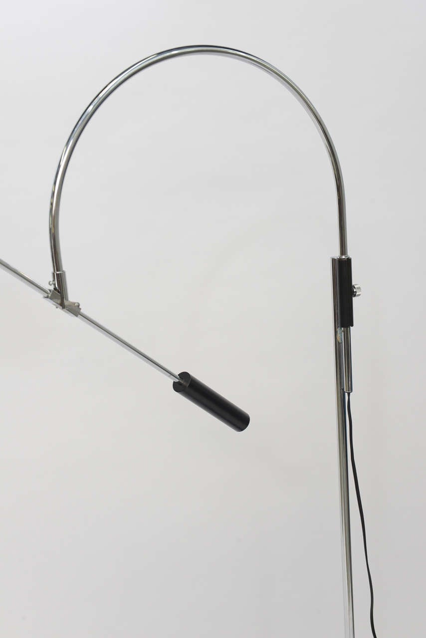 American Large Robert Sonneman Orbiter Reticulating Floor Lamp