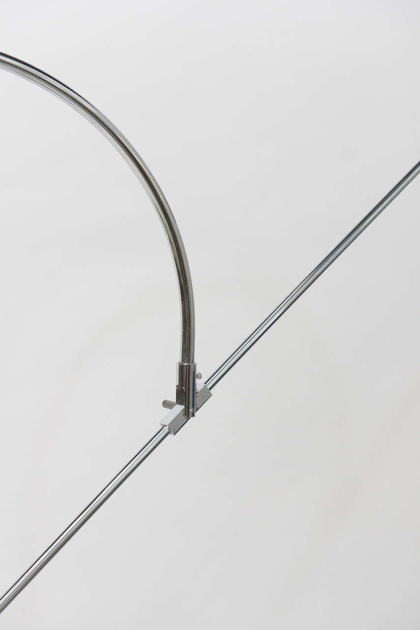 Chrome Large Robert Sonneman Orbiter Reticulating Floor Lamp
