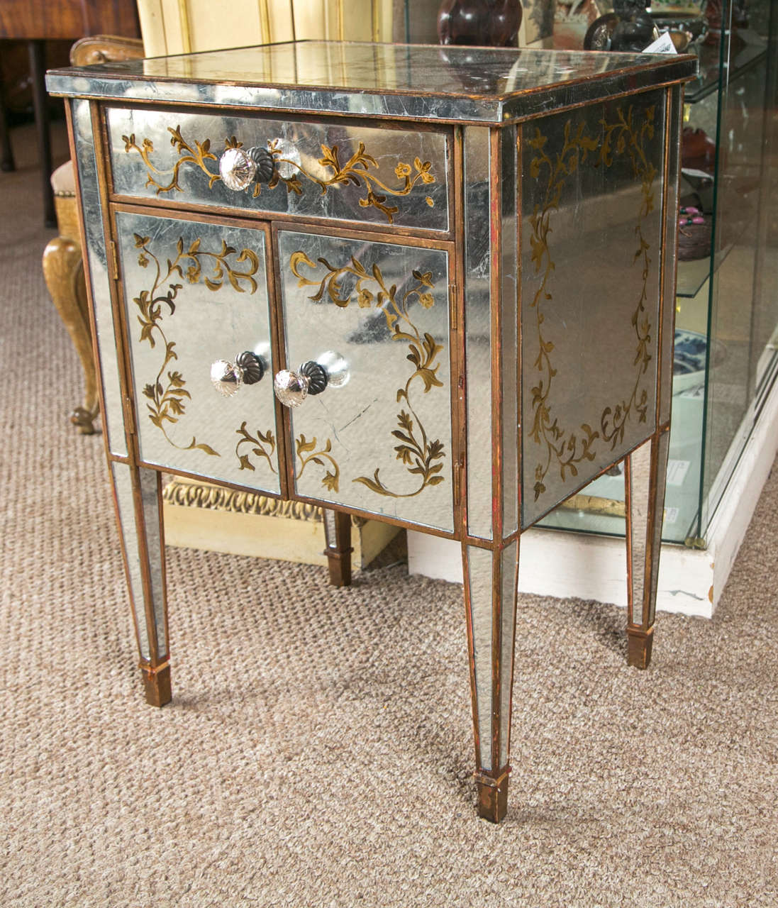 Jansen Verne Églomisé Nightstand or End Table 2