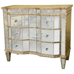 Vintage Hollywood Regency Style Mirrored Commode