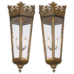 Pair of Empire Style Bronze Chandeliers 3